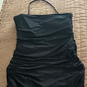 J. Crew Ruffle Hem Swim Dress, Black, 16